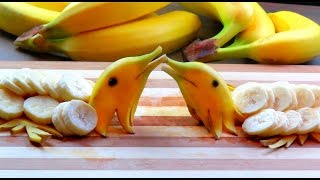 Step By Step: How It's Made Banana Dolphin | Banana Art | Fruit Carving Banana Decoration