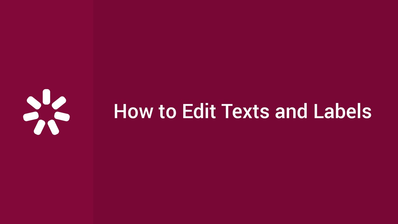 How To Edit Texts And Labels - YouTube