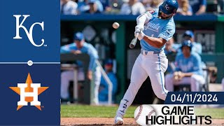Houston Astros vs Kansas City Royals GAME HIGHLIGHTS 04/11/2024 | MLB Highlight