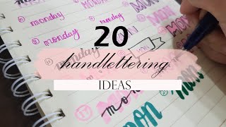 20 hand lettering ideas! Easy way to change up your writing style | Bujo with Chloe YiRou