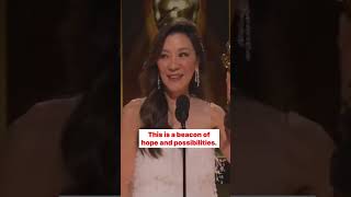 Michelle Yeoh emotional acceptance speech at the Oscars for winning best actress