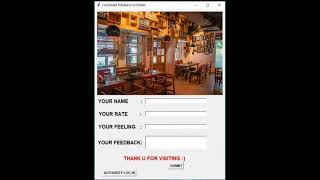 customer feedback system using python tkinter gui module