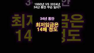 1990년 VS 2024년, 34년 동안 무슨 일이ㅣ최저임금, 새우깡, 콜라, 자장면, 강남 대치 은마 아파트 가격 비교ㅣ화폐가치가 떨어지며 물가 오른 이유는? #shorts