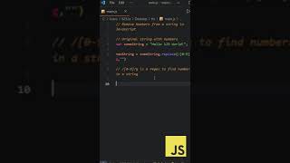 remove Numbers from a string in #javascript