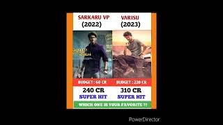Sarkaru Vaari Paata Vs Varisu Movie Comparison || Box Office Cecollection #shorts #varisu #vijay