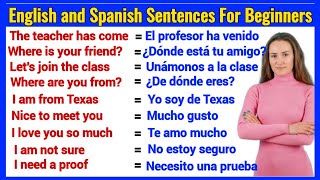 Easy English and Spanish Sentences For Beginners.