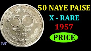 RARE 50 Naye Paise 1957 market value