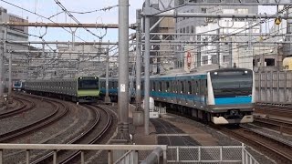 【御徒町】山手線 京浜東北線 東海道線 常磐線 ひたち ときわ 回送 同時入線 フランジ カーブ インバータ E235系 E233系 E231系 E257系 E657系 子供の好きな電車 キッズ 向け