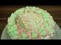 Mango fresh cream cake icing video| double colour cream decoration| @d2homebakes