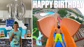 HAPPY BIRTHDAY KREW BINGHAM | GOING FULL SEND DOWN INSANE WATER SLIDES IN THE POURING RAIN WATERPARK