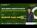 Berita Resmi Statistik (BRS) Provinsi Riau 15 Desember 2023