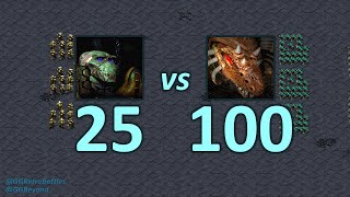 25 Zealots vs 100 Zerglings - Same Cost - StarCraft Retro Battles