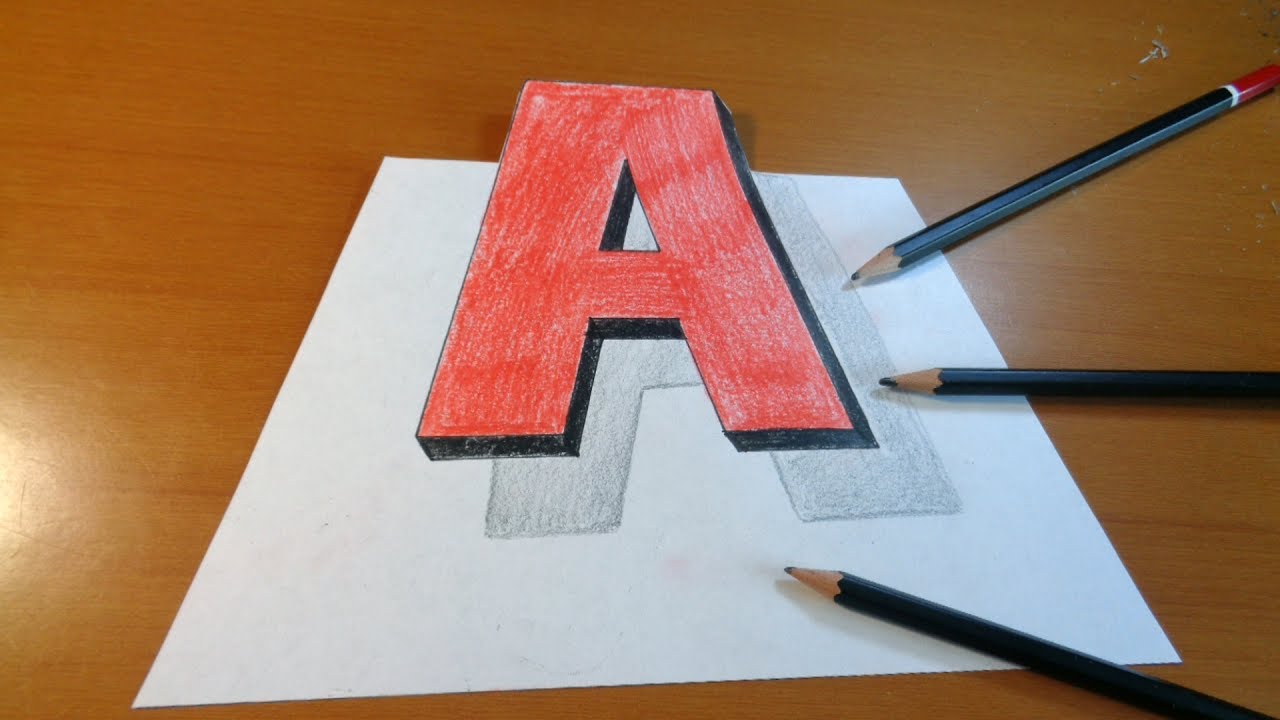 Drawing 3d Letter A Youtube