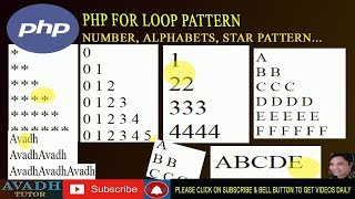 for loop in php | print different pyramids in php | triangle loop in php | php tutorial