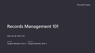 Records Management 101