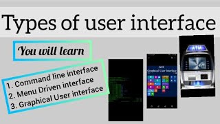 computer science lectures | types of operating system interfaces | user interface | GUI| MDI|CLI