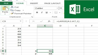 Large formula in Excel (Large function)