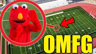 DRONE CATCHES ELMO.EXE AT HAUNTED HIGH SCHOOL!! (HE CAME AFTER US!!)