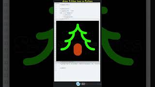 Draw X-mas tree in python [Christmas tree in python] #shorts #pythonturtle #xmas #christmas