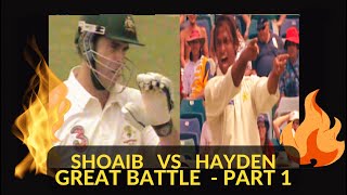 Shoaib Akhtar vs Mathew Hayden | The GREAT BATTLE | PART-1