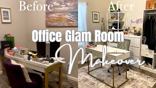 Office Glam Room Makeover | Amazon Office Closet Finds | Work From Home Office Tour