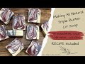 Recipe - All Natural Essential Oil Triple Butter Soap Colored w/ Indigo & Red Clay | Ellen Ruth Soap