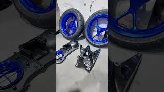 repaint velg,arm,dan bak cvt di nmax new,warna blue candy#shorts #painting #repaintvelg #vidioshort