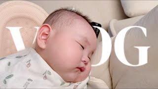 [VLOG]5개월 아기 육아 브이로그 | 배밀이 성공 | 첫 친구 만나기👧🏻| 할머니댁 방문 | 애개육아🐶👶🏻