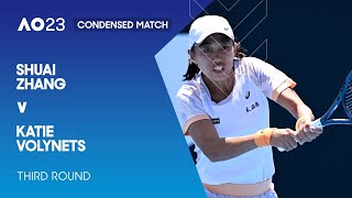 Shuai Zhang v Katie Volynets Condensed Match | Australian Open 2023 Third Round