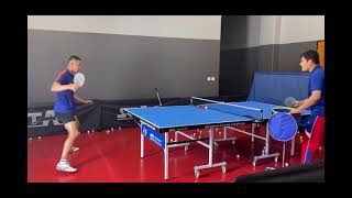 forehand topspin three point and back hand loop heavy backspin ( អូសស្តាំបីចំណុច និង អូសធ្ងន់ឆ្វេង)