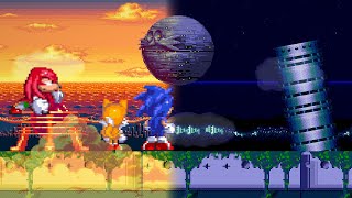 Sky Sanctuary Zone but in different times of day - Sonic 3 A.I.R.