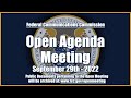 Open Commission Meeting - September 2022