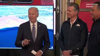 During California fires briefing with Newsom, Biden announces becoming great grandfather