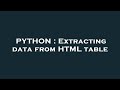 PYTHON : Extracting data from HTML table