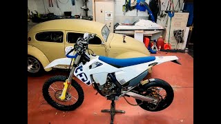 dirt to supermoto with fork guard mods