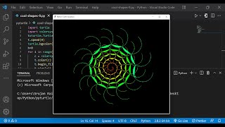Python Turtle Graphics - 16 | Cool Shape Drawing | Python Turtle Coding Video | WhatsApp Status |