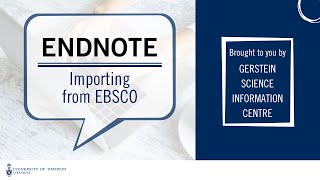 EndNote 4: Directly importing references into EndNote (EBSCO: CINAHL)
