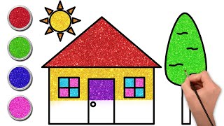 Drawing a House From Shapes | Learn How to Draw Home | Coloring, Painting For Kids & Toddlers