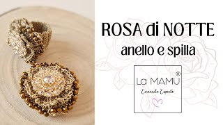 ROSA DI NOTTE spilla o anello...comunque un gioiello da realizzare ad uncinetto!