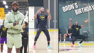 LeBron James Can't Believe He's 40 Years Old \u0026 Shows Off Dance Moves During Celebration With Lakers!