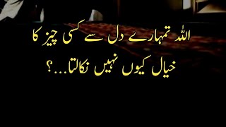 Allah Tumhare Dil se Kisi Cheez ka Khayal ku Nahi Nikalta | Best Heart Touching Urdu Quotes