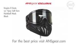 Empire E-Vents Paintball Mask w/ Tipsy Soft Ears - Black - Visual 360