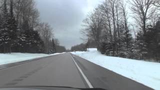 Wintery drive from Mackinac Bridge to Munising, MI - March 2013