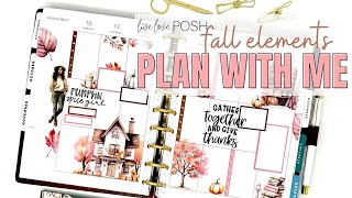 PLAN WITH ME | CLASSIC VERTICAL HAPPY PLANNER | FALL ELEMENTS LIVE LOVE POSH PINK FALL SPREAD