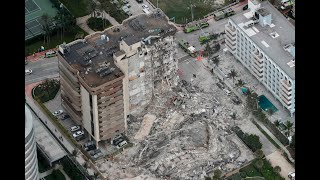 Beachfront Massive Collapse 12 story Surfside condos in Florida 4 dead 159 unaccounted for June 2021