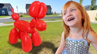 MY PET BALLOON DOG!! meet Squeakee our new puppy! showing Niko & Mom all his fun dog tricks
