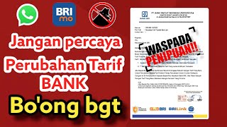 Penipuan pesan whatsapp perubahan Tarif bank BRI