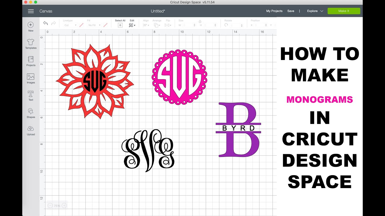 How To Make Monograms In Cricut Design Space | 4 Cricut Monogram ...