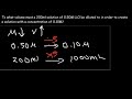 molarity dilution problems solution stoichiometry grams moles liters volume calculations chemistry