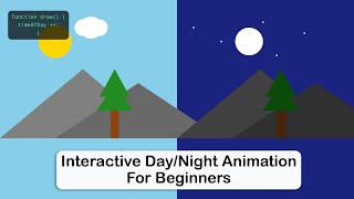 Create Interactive Day/Night Landscape Animation in JavaScript | Beginner-Friendly Coding Tutorial